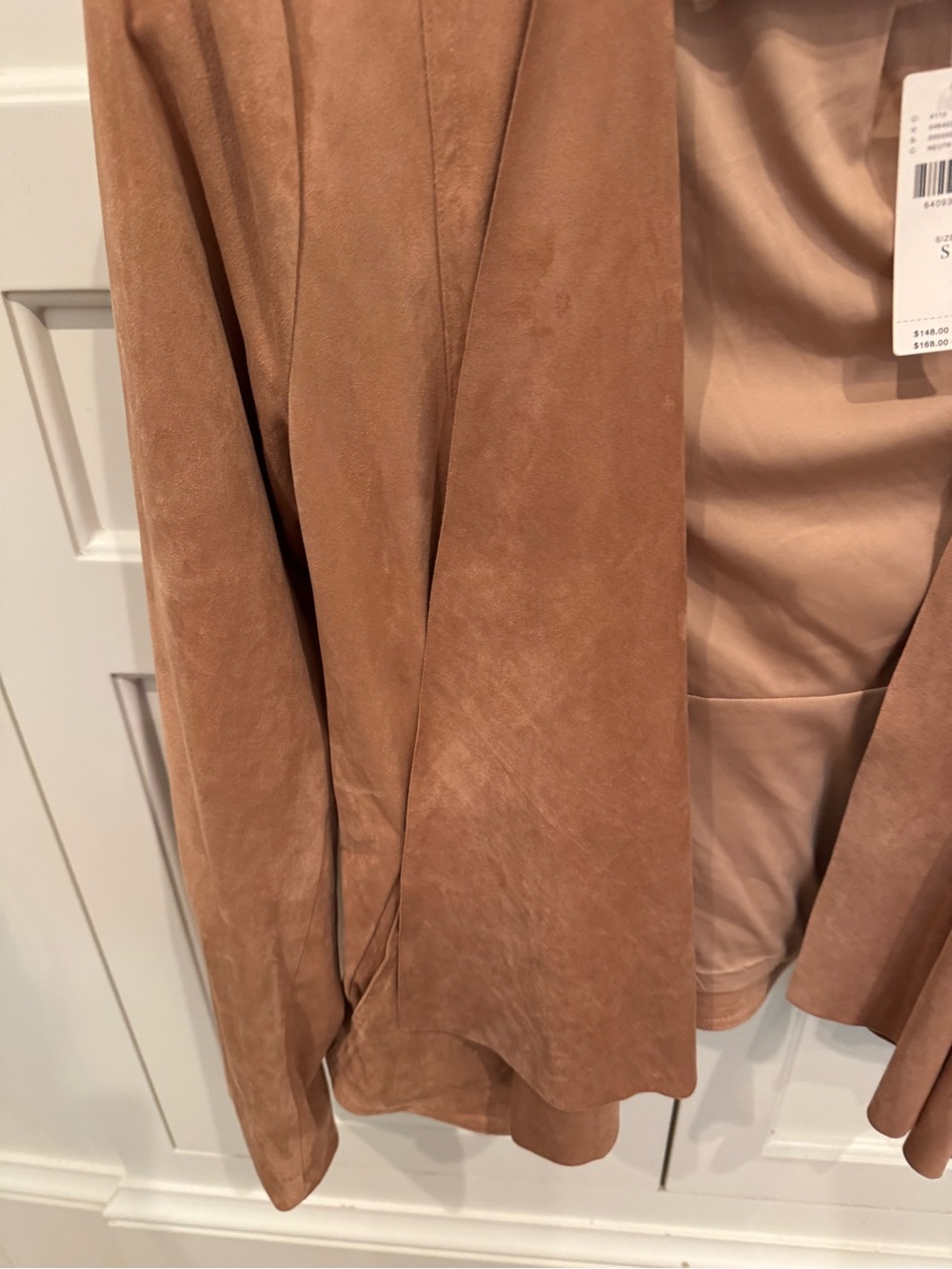 Hutch Rose-Tan Suede Open-Front Blazer - Picture 4 of 6